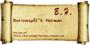 Borovnyák Herman névjegykártya